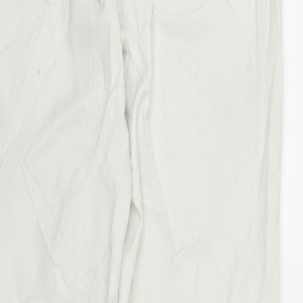 Madeline Womens White Carpenter Trousers Size 14 L28 in