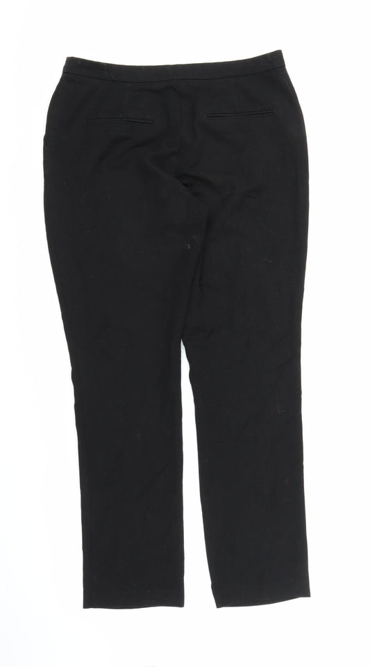 Papaya Womens Black Trousers Size 12 L28 in