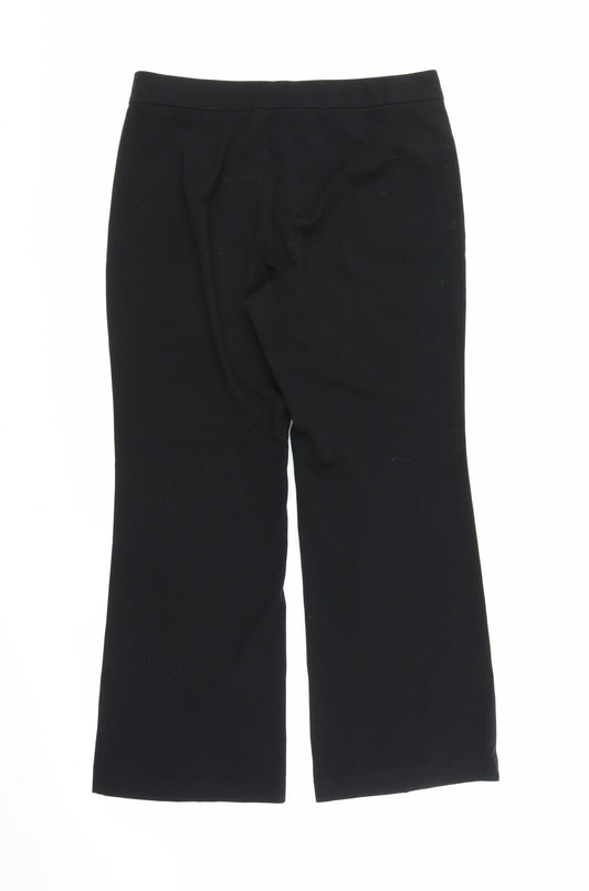 M&S Womens Black Trousers Size 12 L25 in