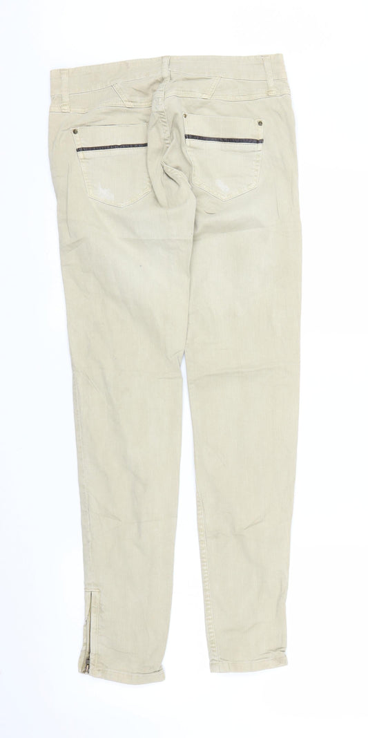Stradivarius Womens Beige Denim Skinny Jeans Size 10 L30 in