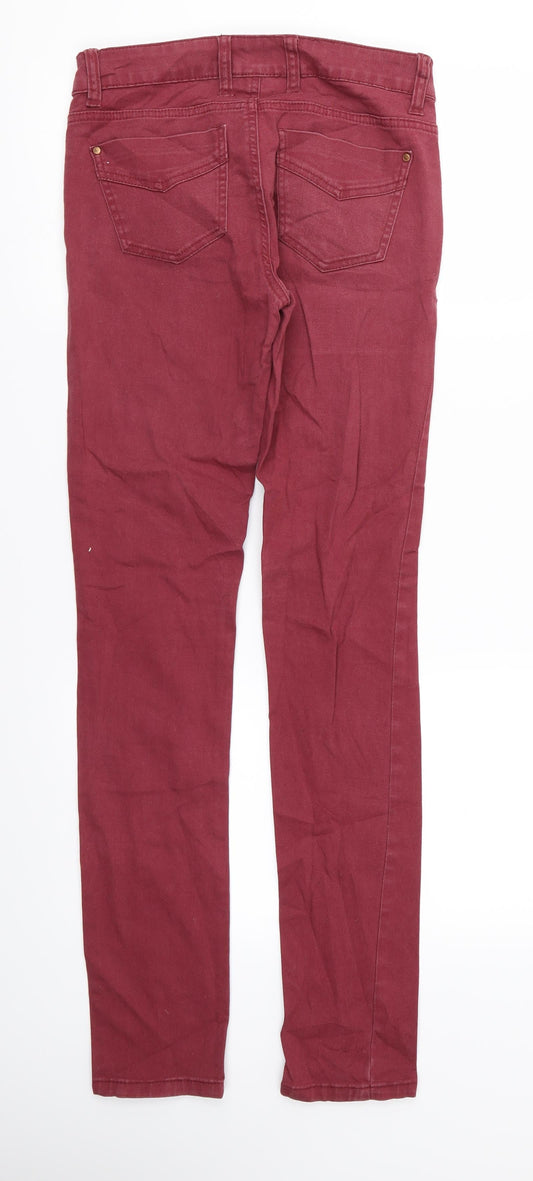 ESMARA Womens Red Skinny Jeans Size 10 L30 in