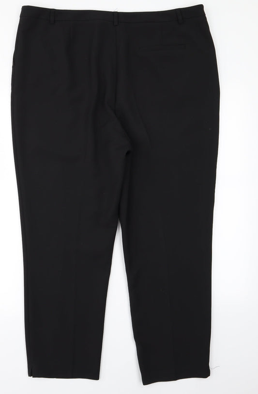 M&Co Womens Black Trousers Size 18 L24 in