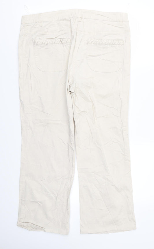 Preworn Womens Beige Trousers Size 18 L24 in