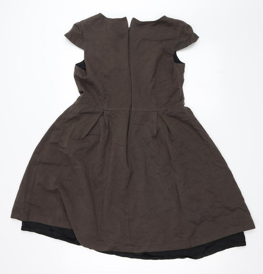 Caroll Womens Brown Skater Dress Size 42