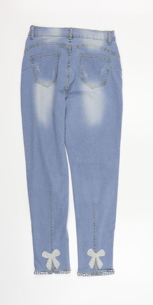 Preworn Womens Blue Straight Jeans Size 26 in L27 in - perl detail