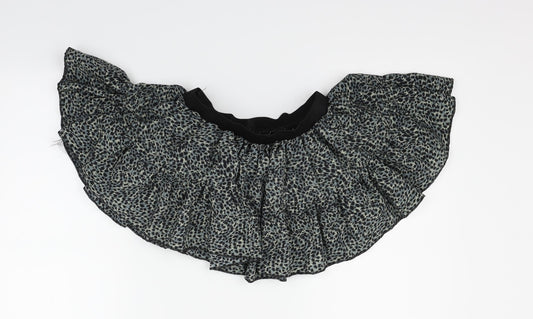Crazy chick Girls Grey Animal Print Flare Skirt One Size