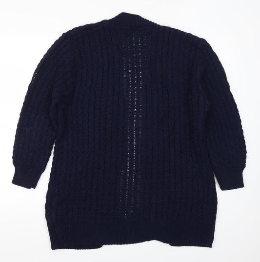 Glimpse Womens Blue Cardigan Jumper Size L