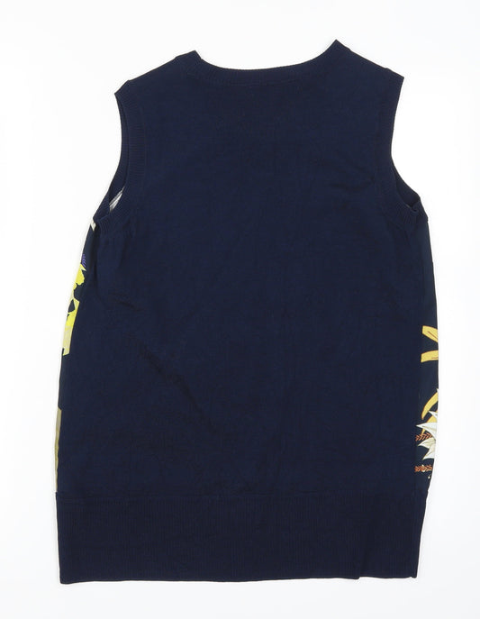 NEXT Womens Blue Floral Basic Tank Size 10
