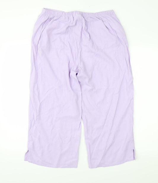 Janique Womens Purple Cropped Trousers Size L L23 in