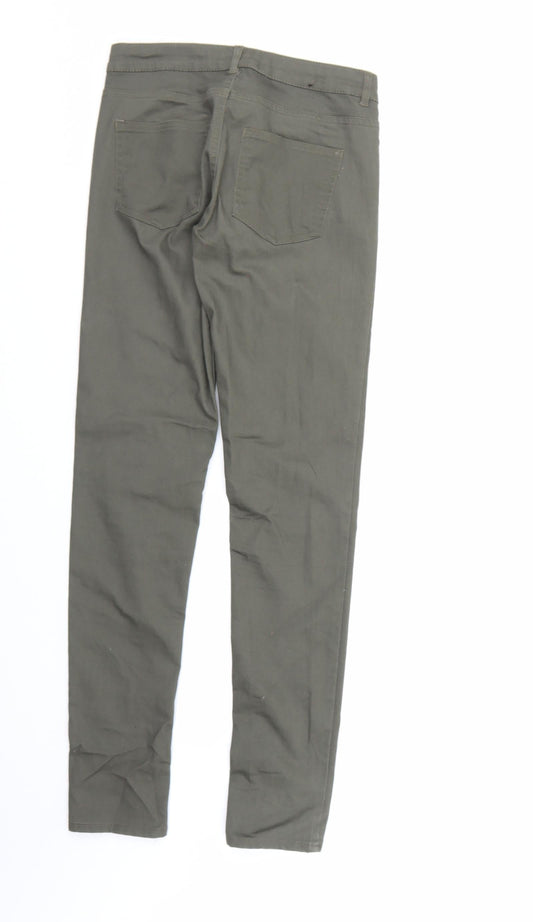 H&M Womens Green Denim Skinny Jeans Size 10 L30 in