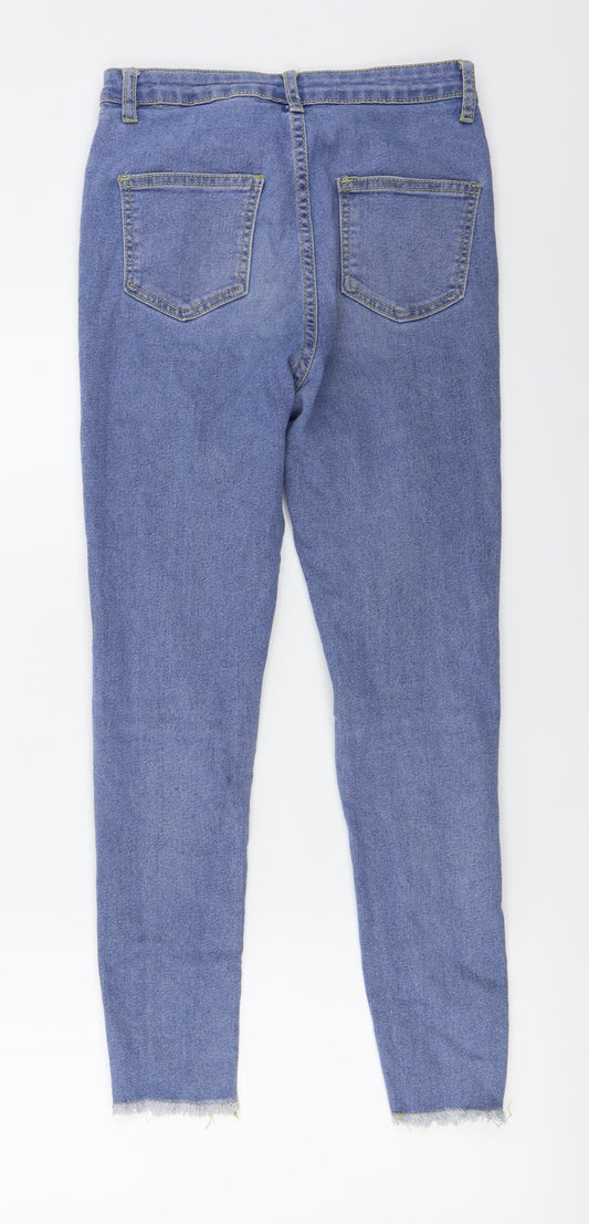 Boohoo Womens Blue Skinny Jeans Size 8 L24 in