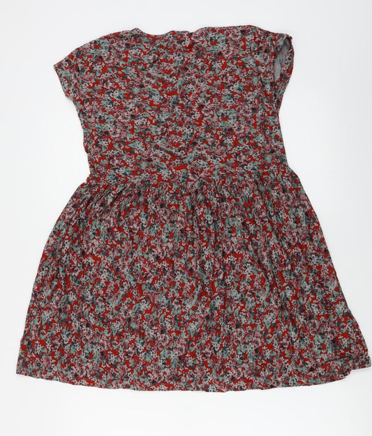 Mango Womens Red Floral Basic Blouse Size XS