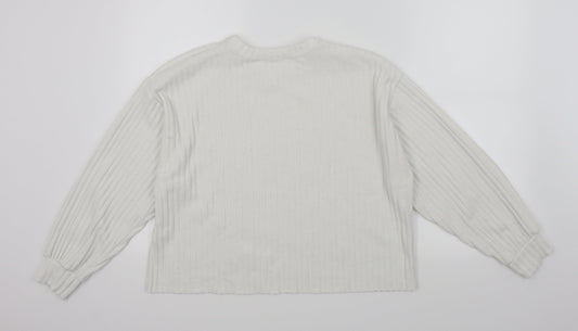 Zara Womens White Pullover Jumper Size M
