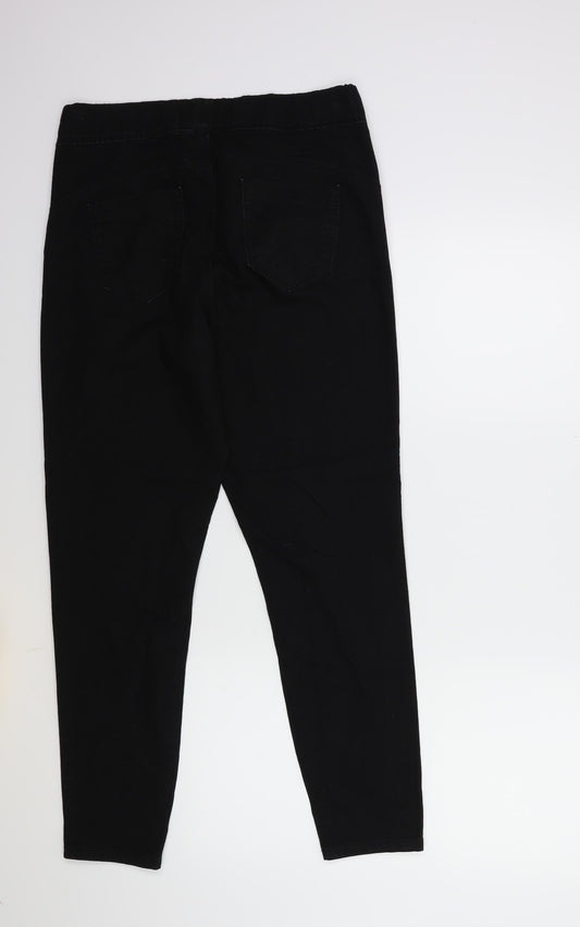 Denim & Co. Womens Black Denim Skinny Jeans Size 14 L27 in