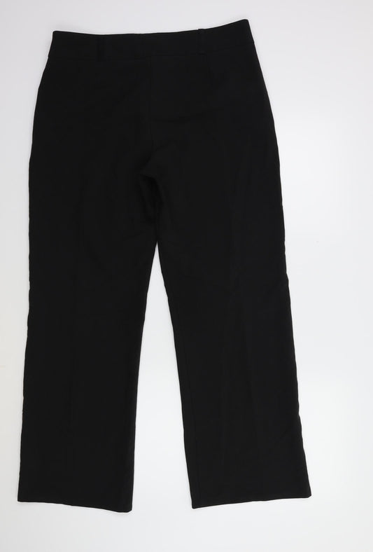 Simon Jefferey Womens Black Trousers Size 14 L29 in