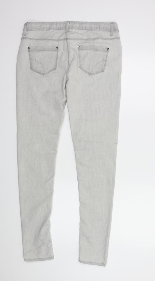Denim & Co. Womens Grey Denim Skinny Jeans Size 12 L30 in