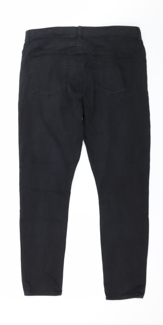 Topshop Womens Black Denim Skinny Jeans Size 32 in L26 in