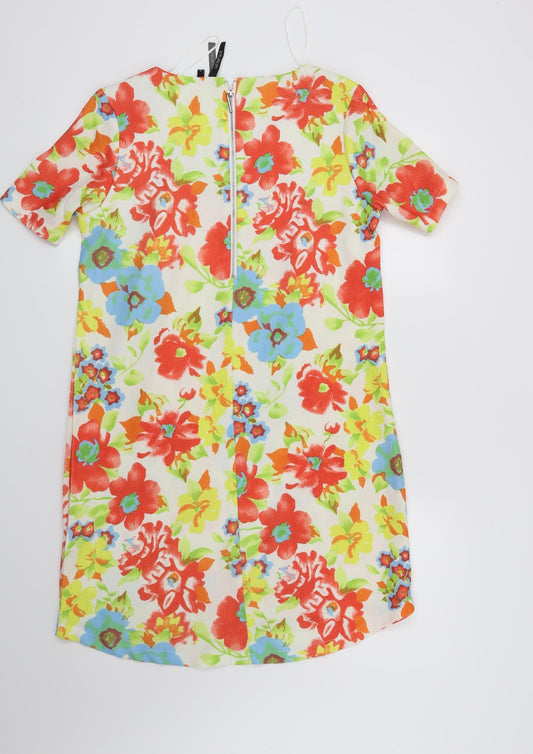 Intuition Womens White Floral Rayon Sheath Size 10