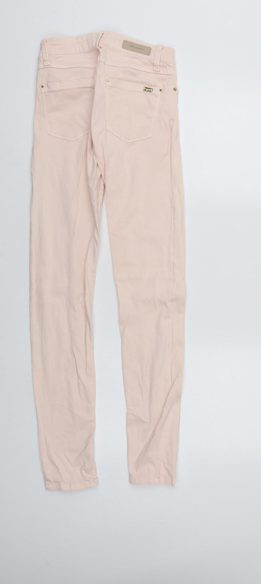 Stradivarius Womens Pink Denim Skinny Jeans Size 6 L30 in - Elastic Waist