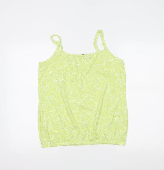 BM Womens Green Floral Basic Tank Size 12