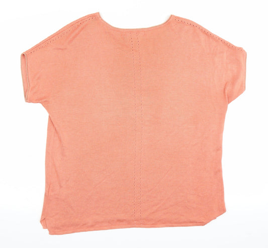 NEXT Womens Orange Knit Pullover Jumper Size 14