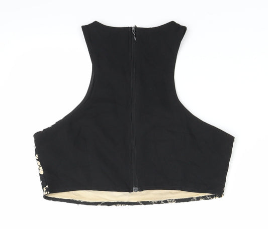 Missguided Womens Black Cropped Blouse Size 12