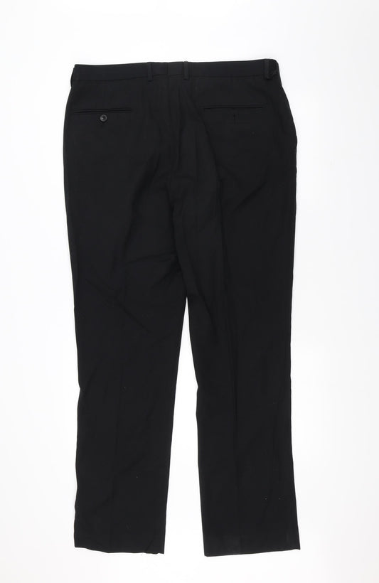 Preworn Womens Black Trousers Size 38 L30 in