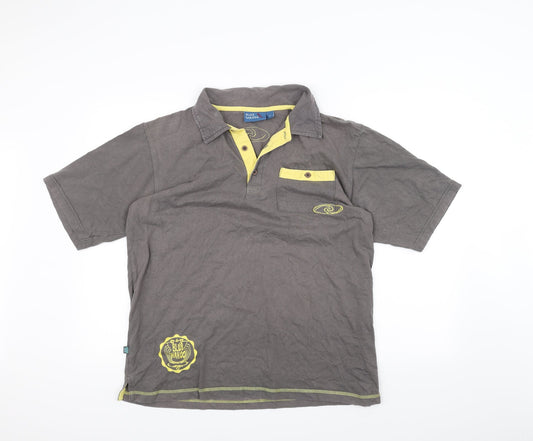 Blue Wahoo Mens Brown Polo Size M