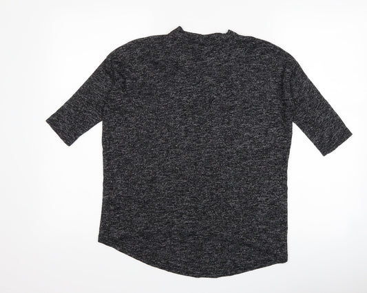 New Look Womens Black Basic T-Shirt Size XS - Cut Out Neckline