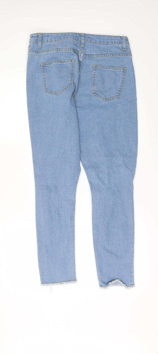 I SAW IT FIRST Womens Black Denim Cropped Jeans Size 12 L27 in - Frayed Hem