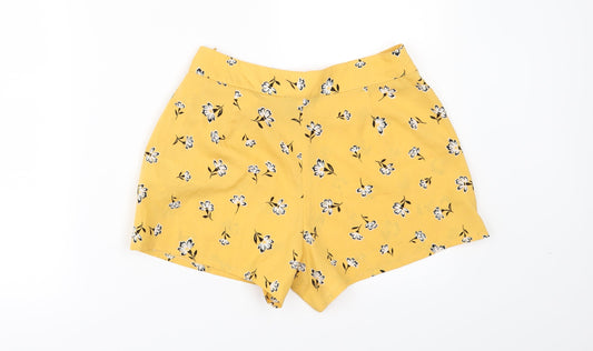 New Look Girls Yellow Floral Paperbag Shorts Size 13 Years