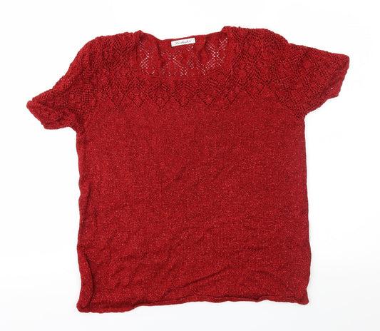Berkertex Womens Red Knit Pullover Jumper Size 14
