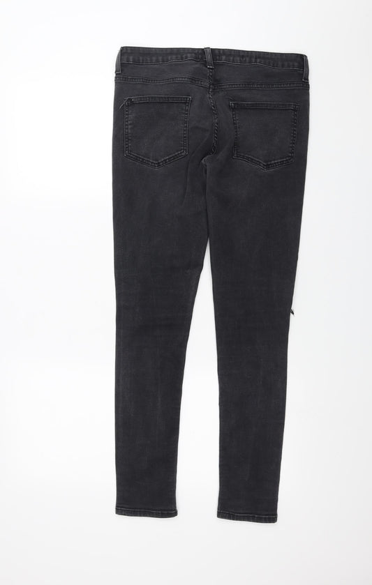 Topman Womens Grey Denim Skinny Jeans Size 34 in L29 in - distressed