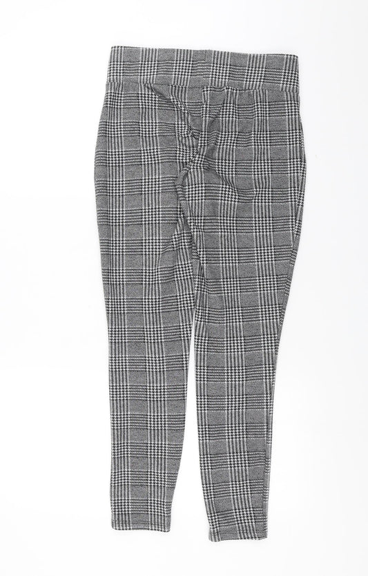 New Look Womens Black Herringbone Trousers Size 10 L28 in