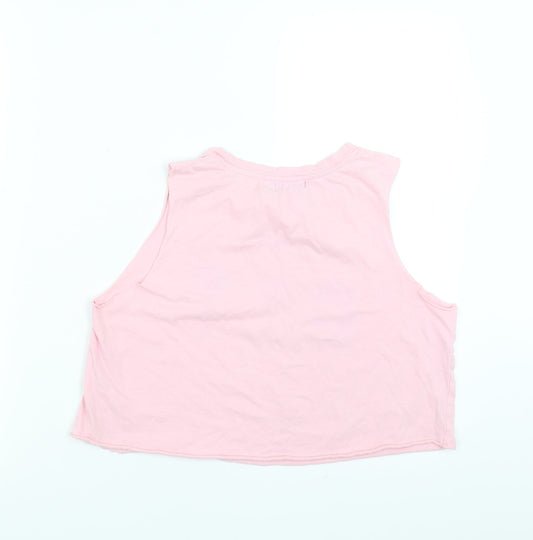 Berska Womens Pink Cropped T-Shirt Size M - cat