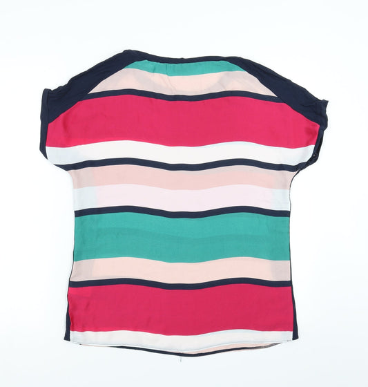Soon Womens Multicoloured Striped Basic Blouse Size 10