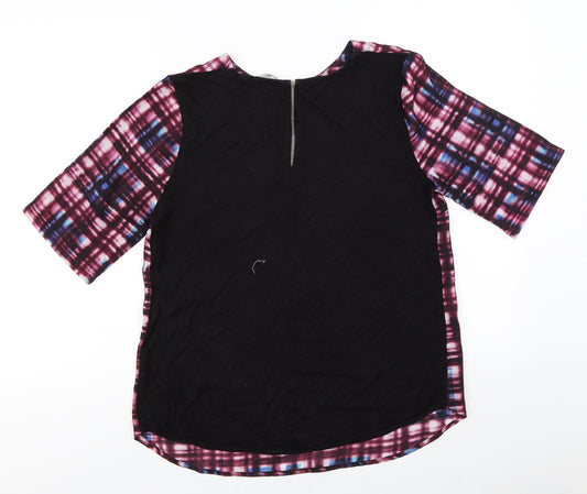 Red Herring Womens Purple Check Basic Blouse Size 14