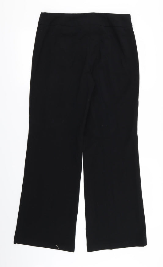 M&S Womens Black Trousers Size 12 L28 in
