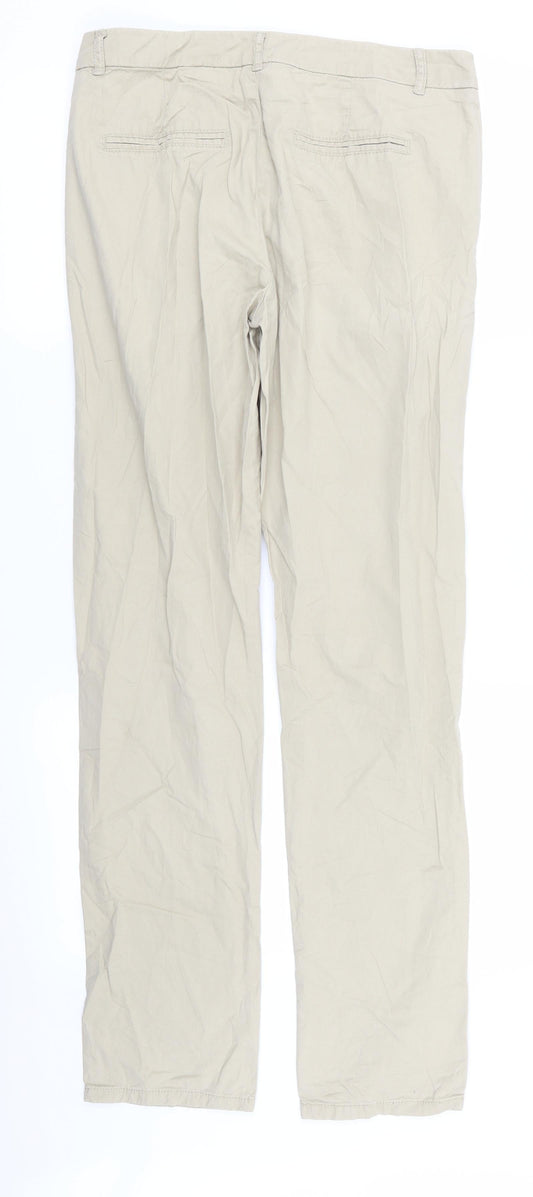 camaieu Womens Beige Chino Trousers Size 28 in L29 in
