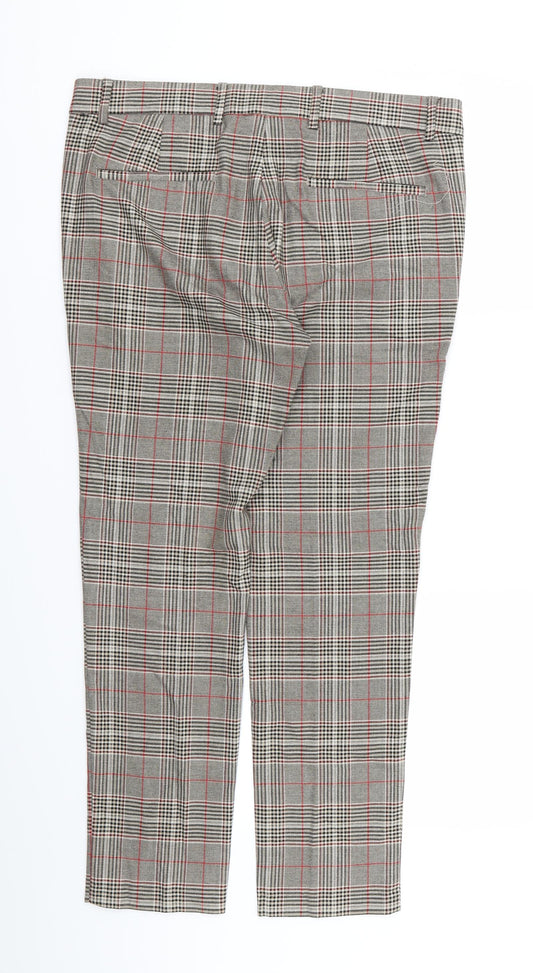 River Island Womens Beige Check Trousers Size 34 in L27 in