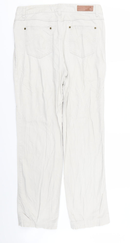 Isolde Womens White Skinny Jeans Size 12 L29 in