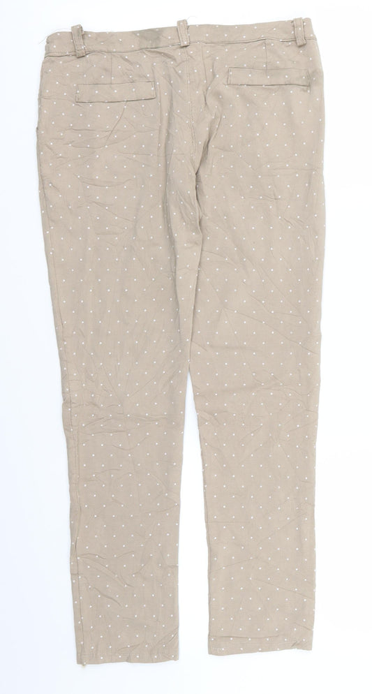 Preworn Womens Beige Trousers Size 24 in L25 in - Star Print