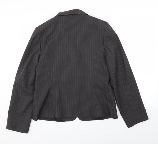 Asda George Womens Grey Pinstripe Jacket Blazer Size 16