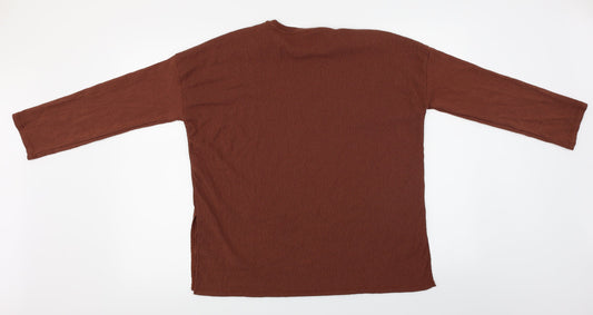 Pull&Bear Womens Brown Basic Blouse Size XS