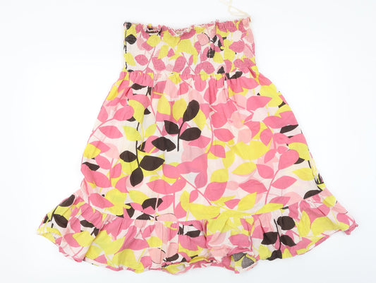 Essential Style Womens Pink Floral A-Line Size 12
