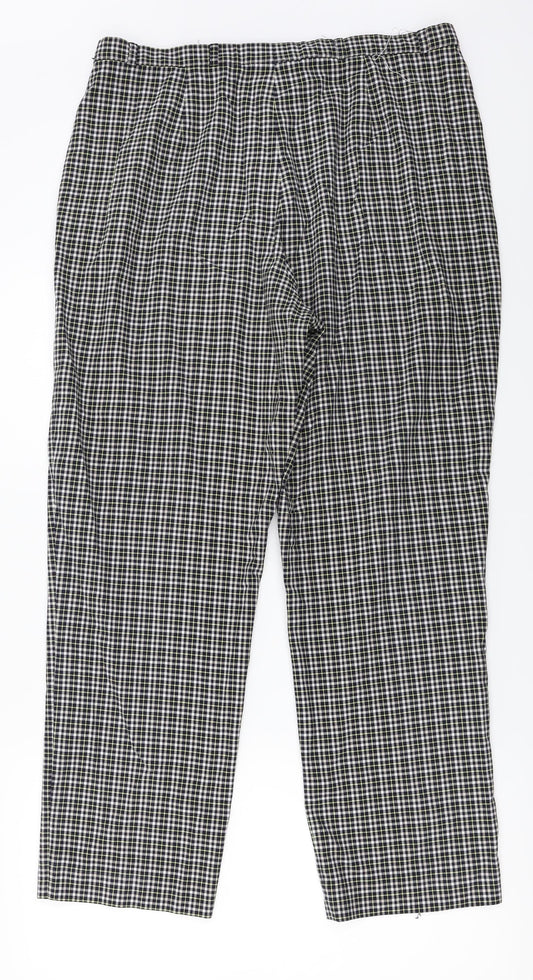 ROBELL Womens Grey Check Trousers Size 32 in L25 in