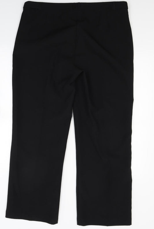 Peacocks Womens Black Trousers Size 16 L26 in