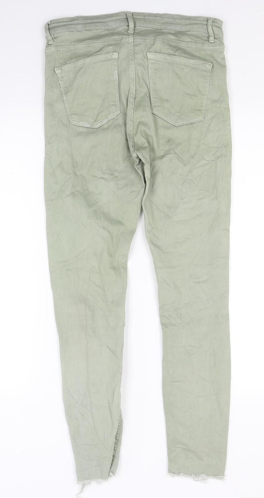 Preworn Womens Green Denim Skinny Jeans Size 8 L25 in