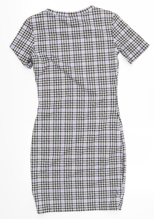 H&M Womens Purple Houndstooth Mini Size S