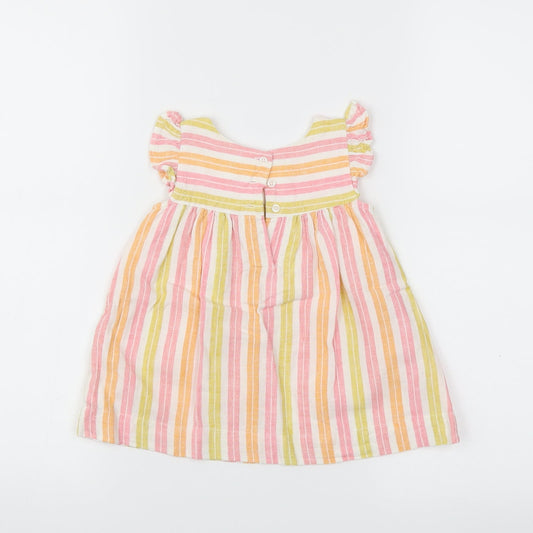 Baby Gap Girls Multicoloured Striped Fit & Flare Size 6-9 Months